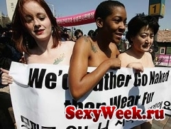 В Сеуле прошел «голый марш» активисток PETA (Фото)